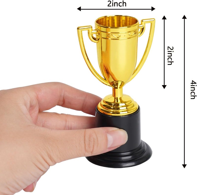 ZZYFGH Mini Trophies, 4 Inch Mini Gold Award Trophy Cup, Plastic Gold Award Trophy Cups, Golden Award Trophy Cups Set for Sports, Party Favors, Tournaments, Competitions - Image 2